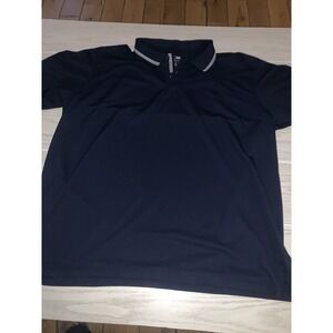 Adidas‎ Shirt Men's XL Blue White Stripe Climalite Short Sleeve Golf Polo